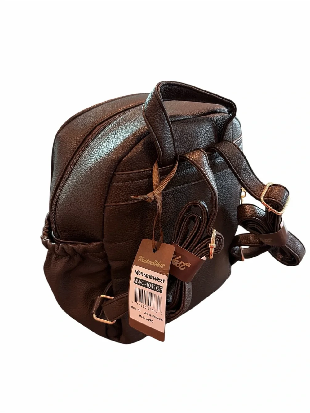 Montana West Brown Faux Leather Backpack with Tassel Accent